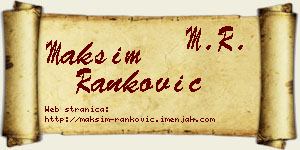 Maksim Ranković vizit kartica
